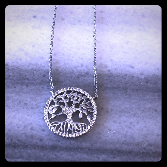 .925 silver, tree of life pendant necklace, CZ - Picture 1 of 5